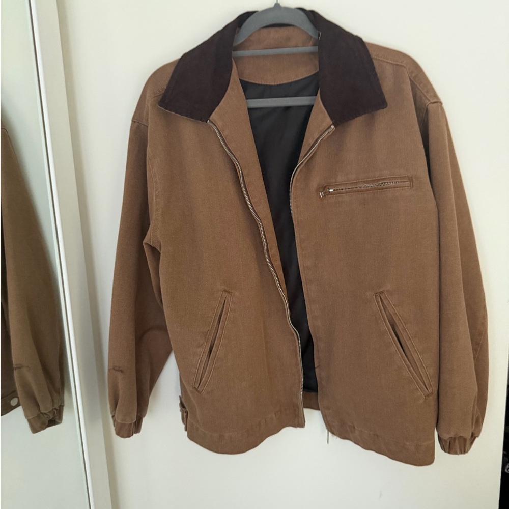 REVOLVE Tan Jacket with Black Collar
